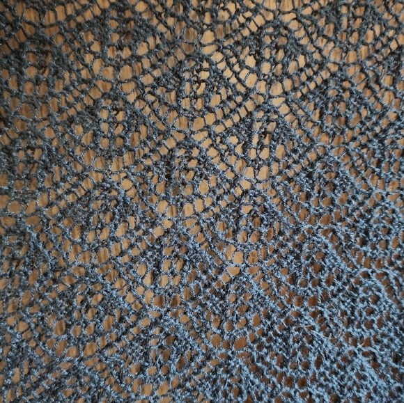 DressBarn Cropped Quarter Sleeve Crochet Cardigan - Picture 5 of 5